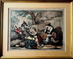 Bartolomeo Pinelli (1781-1835) Briganti 1823 -Acquaforte Watercolor - Primitive  Kunst