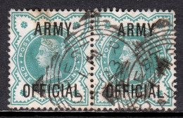 Great Britain - Scott #O57 - Pair - Used - Toning On Left Stamp - SCV $24 - Dienstmarken