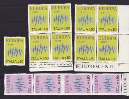 1972 Italia Italy Repubblica EUROPA CEPT EUROPE 4 Serie Di 2v. +50 Lire (x5) MNH**  Aurora Boreale, Northern Lights - 1972