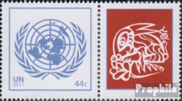 UNO - New York 1244Zf Mit Zierfeld (kompl.Ausg.) Postfrisch 2011 Jahr Des Hasen - Unused Stamps