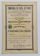 PORTUGAL- LISBOA -Companhia Do Papel Do Prado- Titulo De Dez Acções 1000$00 - Nºs 51251 A 51260- 27 De Agosto De 1927 - Industrie