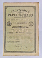 PORTUGAL- LISBOA -Companhia Do Papel Do Prado- Titulo De Uma Acção 100$00 - Nº 1546 - 31 De Dezembro De 1889 - Industrie