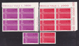 1971 Italia Italy Repubblica EUROPA CEPT EUROPE 5 Serie Di 2 Valori: Quartina + 1 Serie MNH** CATENA - CHAIN Block 4 +1 - 1971