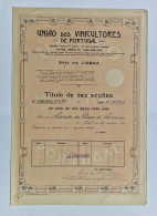 PORTUGAL- LISBOA-União Dos Vinicultores De Portugal-Titulo De Dez Acções Nº 34959 A 34968 Do Valor De Réis 5000 Cada Uma - Industrie