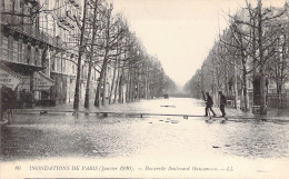 FRANCE - 75 - PARIS - Passerelle Boulevard Haussmann - LL - Carte Postale Ancienne - Paris Flood, 1910