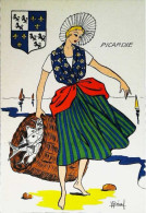 ►Picardie  -  Cartes Folkloriques De France - Illustrateur Béaf - Picardie