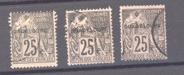 Guadeloupe  :  Yv  21  (o)   3 Teintes - Oblitérés