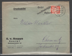 Danzica 1936 - Lettera Con Stemma 5 P. Annullo A Targhetta (Winterhilfe) - Storia Postale