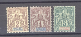 Guadeloupe  :  Yv  28  (o)   5 Teintes - Oblitérés