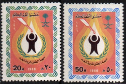 Saudi Arabia 1986 World Health Day, 2 Values MNH SA-86-04 Emblem WHO - WHO