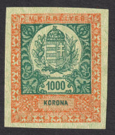 Hungary 1923 - PASSPORT Revenue Tax Stamp CUT - 1000 K Inflation - Fiscale Zegels