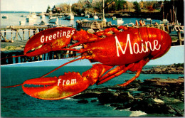 Greetings From Maine Giant Lobster And Multi View - Souvenir De...