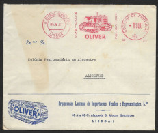 Portugal EMA Cachet Rouge Tracteurs Oliver Machines Agricoles Agriculture 1961 Tractors Franking Meter - Agriculture