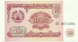 Tajikistan - 10 Rubles - 1994 - P 3 - Unc. - Serie AK - Tadjikistan