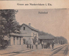 NIEDERRÖDERN-NIEDERROEDERN (67-Bas-Rhin) Gare-Bahnhof-Station-Quai-Voie Ferrée-Chemin Fer - CARTE 2 VUES - RARE - Other & Unclassified