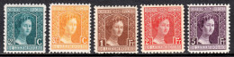Luxembourg - Scott #107//111 - Short Set - MH - High Values - SCV $13 - 1914-24 Marie-Adelaide