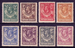 Northern Rhodesia - Scott #1//8 - MLH - Toning - SCV $34 - Northern Rhodesia (...-1963)