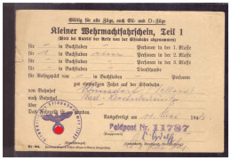 Dt- Reich (020275) Kleiner Wehrmachtsfahrschein Teil 1 Vom 11.5.1942 - Documents