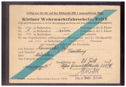 Dt- Reich (020280) Kleiner Wehrmachtsfahrschein Teil 2 Von Neumarkt Nach Trostberg Am 21.7.1943 - Documents