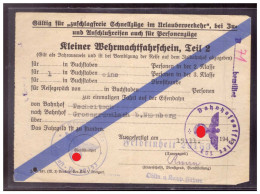 Dt- Reich (020281) Kleiner Wehrmachtsfahrschein Teil 2 Von Tscheitsch Nach Grossgrundlach B. Nürnberg Am 15.11.?? - Documents