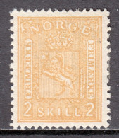 Norway - Scott #12 - MH - SCV $35.00 - Unused Stamps