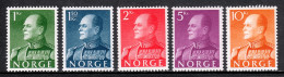 Norway - Scott #370-374 - MH - Hinge Bumps - SCV $90 - Neufs