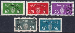 Norway - Scott #O12a//O19a - Short Set - Used - Rnd. Cnr. #O19a - SCV $4.15 - Dienstzegels