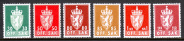 Norway - Scott #O83//O93 - MNH - Short Set - SCV $8.45 - Oficiales