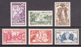 Reunion - Scott #167-172 - MNH - Toning, Glazed Gum, Crease #171 - SCV $20.00 - Neufs