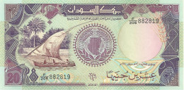 SUDAN 20 POUNDS GREEN SHIP EMBLEM FRONT& BUILDING BACK  DATED 1991-1411 UNC P47  READ DESCRIPTION !! - Soudan