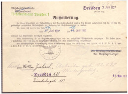 Dt- Reich (020292) Aufforderung Anlegung Eines Wehrstammblattes Bei Der Meldebehörde Mit Handschriftlichen Vermerken - Documents