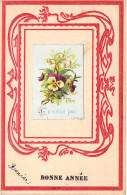 Illustration Non Signée - Fleurs - Pensées Pour La Bonne Année - Carte Postale Ancienne - Uccelli