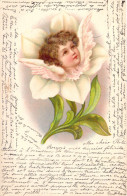 FLEUR - Visage D'un Ange Dans Une Fleur - Carte Postale Ancienne - Bloemen