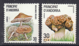 Spanish Andorra Mushrooms 1985/1986 Mi#184,187 Mint Never Hinged - Nuevos