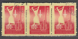 Italy Yugoslavia Trieste Zone B, 1948 Mi#1 I-III, Sassone#1-3 Strip, Used - Usati