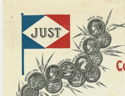 1925 PARIS ENTETE Comptoir Des Articles De Fêtes Maison Just Drapeaux Bannières Insignes Pour Clary Nord  V.SCANS - 1900 – 1949