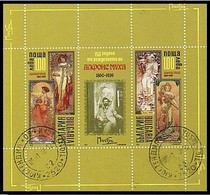 BULGARIA - 2010 - 150 Ans De La Naissance Du Alfonc Mucha - Czech Paintre - Bl Obl. - Blocks & Sheetlets