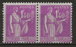 FRANCE: **, N° YT 371 X 2, Paire, TB - 1932-39 Paix