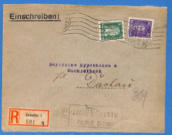 Allemagne Reich 1927 Lettre Einschreiben De Dresden (G16225) - Briefe U. Dokumente