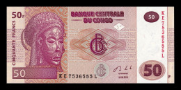 Congo República Democrática 50 Francs 2013 Pick 97Ab Security Thread With Imprint Sc Unc - Democratic Republic Of The Congo & Zaire