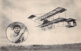 AVIATION - AVIATEURS - MARTINET Aux Biplan H FARMAN  - Carte Postale Ancienne - Aviateurs