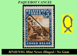 1938 ** CONGO BELGE / BELGIAN CONGO PA 12 PAQUEBOT ON NATIONAL PARKS  (PLURAL) ( X 1 Stamp MNH NSG) NO GUM & WITH FRAME - Unused Stamps