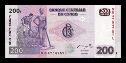 Congo República Democrática 200 Francs 2007 Pick 99a Printer Giesecke & Devrient Sc Unc - République Démocratique Du Congo & Zaïre