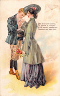 COUPLE - Illustration Non Signée - Baise Main - Carte Postale Ancienne - Paare