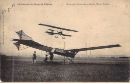 PRECURSEURS -Aérodrome Du Camp De Châlons - Monoplan Antoinette Et Biplan Henry Farman - Carte Postale Ancienne - ....-1914: Précurseurs