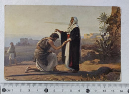 I122434 Cartolina Religiosa Illustrata LEINWEBER - Samuele Unge Re Saulle - Luoghi Santi