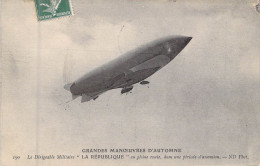 DIRIGEABLES - Le Dirigeable Militaire " LA REPUBLIQUE " En Pleine Route  - Carte Postale Ancienne - Airships