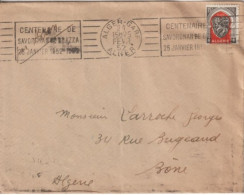 1952 - ALGERIE - OMEC / MECA TEMPORAIRE "CENTENAIRE SAVORGNAN DE BRAZZA" Sur ENVELOPPE AVION De ALGER GARE => BONE - Storia Postale