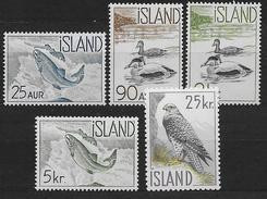 Islande 1959 N° 294/298  Neufs ** MNH.   Oiseaux Et Poissons, Eiders, Saumons Et Faucon - Ongebruikt