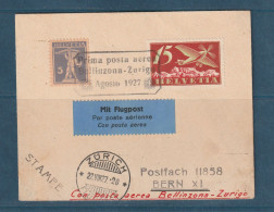 Suisse - Poste Aérienne - Premier Vol Pour Bern - 22 Août 1927 - Postmark Collection